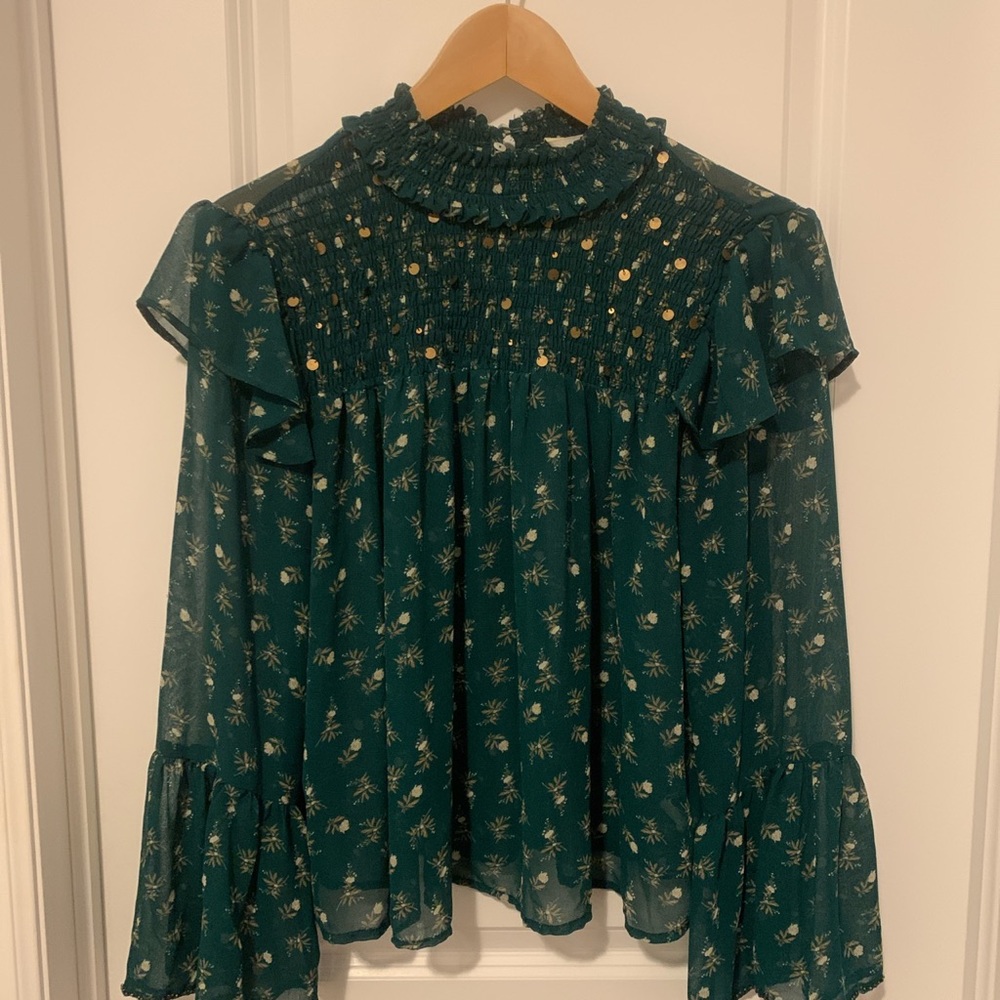 Zara green blouse
